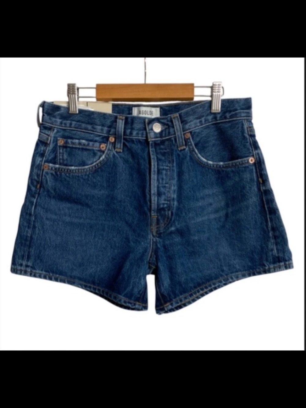 NWT! AGOLDE Parker Long Denim Jean Shorts Sz 27 Enamour Wash 4” Inseam Loose Fit - Picture 5 of 15